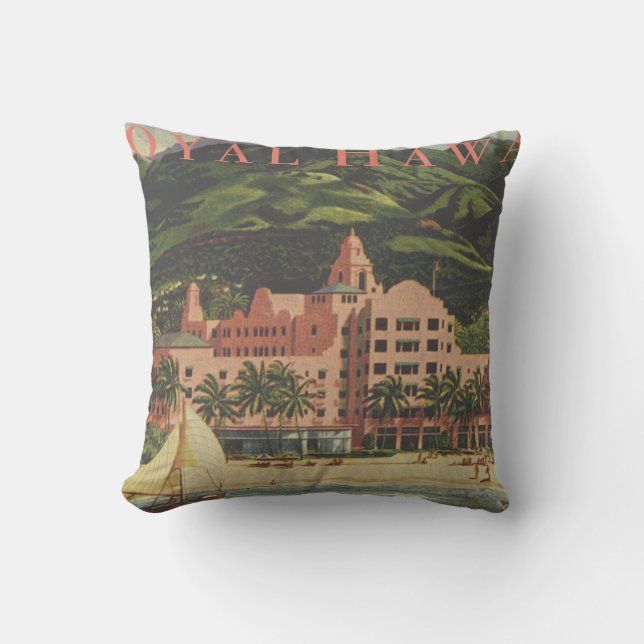 Vintages Royal Hawaiian Throw Kissen (Vorderseite)