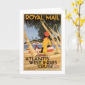 Vintages Royal Main Atlantis West Indies Schifffah Karte (Gelbe Blume)