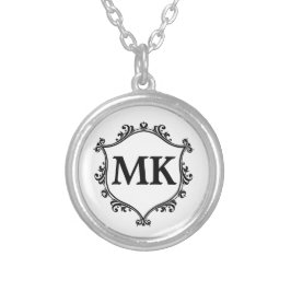 Vintages Royal Schild personalisierter Name Monogr Versilberte Kette