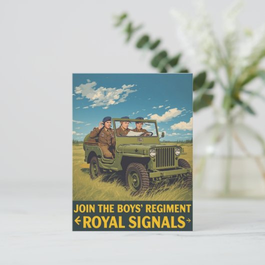 Vintages Royal Signals Rekrutierung Plakat Postkarte (Stehend Vorderseite)