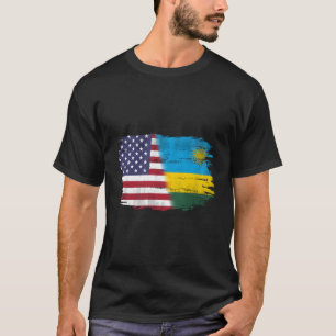 Vintages Ruanda und Amerikaner mit Fahne für Ruand T-Shirt