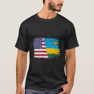 Vintages Ruanda und Amerikaner mit Fahne für Ruand T-Shirt