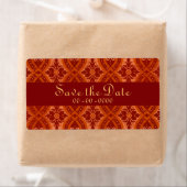 Vintages Ruby Red Damask Designer-Etikett (Insitu)
