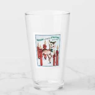 Vintages Rudolph Strutting Trinkglas Glas