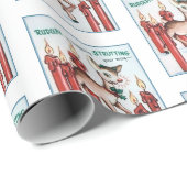 Vintages Rudolph Strutwrapping-Papier Geschenkpapier (Rolleneckpunkt)