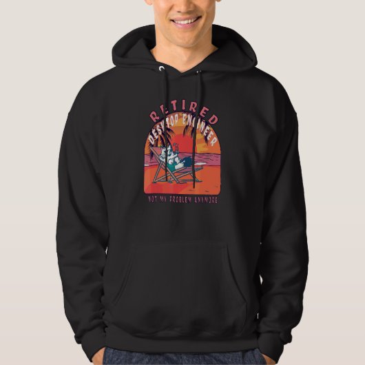 Vintages Ruhestand für Desktop Engineer Hoodie (Vorderseite)
