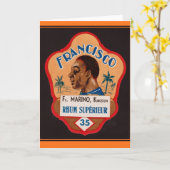 Vintages Rum Karte (Gelbe Blume)