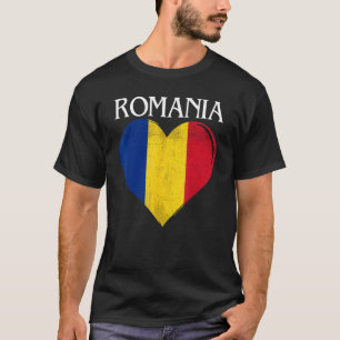 Vintages rumänisches Flaggenherz für Rumänisch T-Shirt