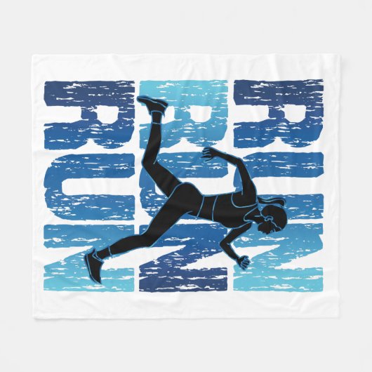 Vintages Runner Girl - Run Run Fleecedecke (Vorderseite (Horizontal))