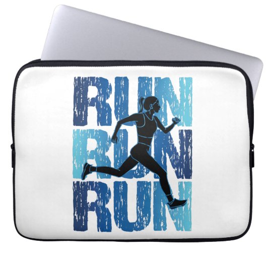 Vintages Runner Girl - Run Run Laptopschutzhülle (Vorderseite)