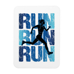 Vintages Runner Girl - Run Run Magnet