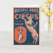 Vintages Russell Brothers Circus Poster. Karte (Gelbe Blume)