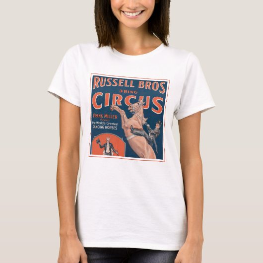 Vintages Russell Brothers Circus Poster. T-Shirt (Vorderseite)
