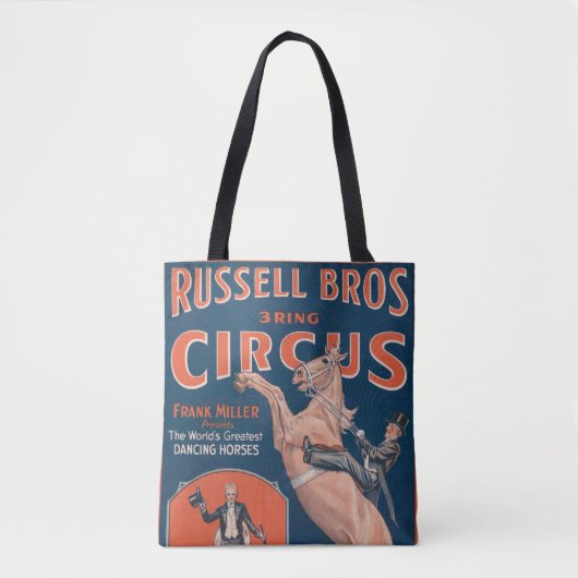 Vintages Russell Brothers Circus Poster. Tasche (Vorderseite)