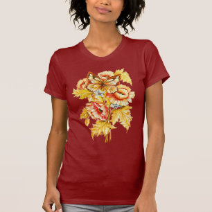 Vintages russisches Blumen T-Shirt