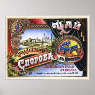 Vintages Russisches Empire-Teewerbung Poster