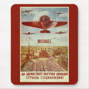 Vintages Russisches Luftfahrt-Monogramm-Mousepad Mousepad