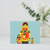 Vintages Russland Chic Matryoshka Doll Postkarte (Stehend Vorderseite)