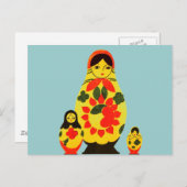Vintages Russland Chic Matryoshka Doll Postkarte (Vorne/Hinten)