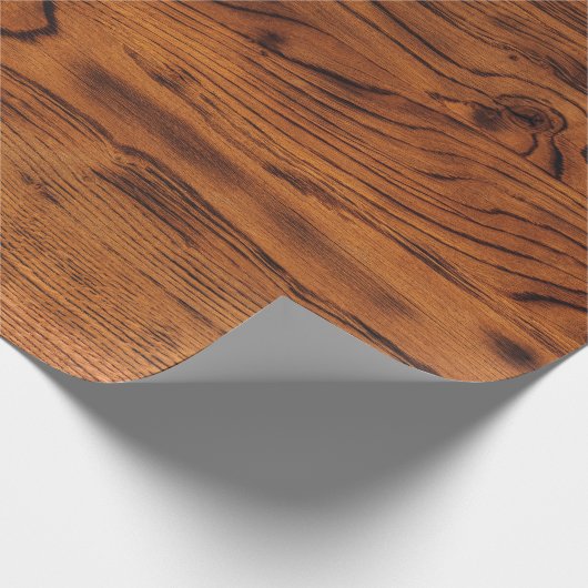 Vintages rustikal-braunes Brennholz Geschenkpapier (Ecke)