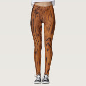 Vintages rustikal-braunes Brennholz Leggings (Vorderseite)