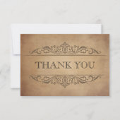 Vintages rustikales Altbau Viktorianische Hochzeit Dankeskarte (Vorderseite)