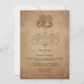 Vintages rustikales Altbau Viktorianische Hochzeit Einladung (Vorderseite)