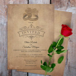 Vintages rustikales Altbau Viktorianische Hochzeit Einladung