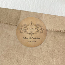 Vintages rustikales Altbau Viktorianische Hochzeit Runder Aufkleber