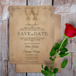 Vintages rustikales Altbau Viktorianische Hochzeit Save The Date