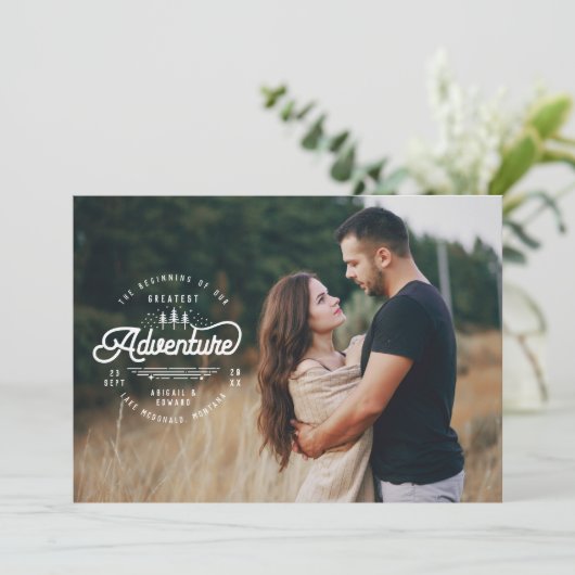 Vintages rustikales Ankündigung Datum freihalten (Stehend Vorderseite)