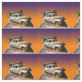 Vintages rustikales Auto und Garage, Stoff (Muster)