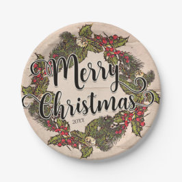 Vintages rustikales Birch Holiday Weihnachten Part Pappteller