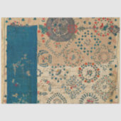 Vintages rustikales blaues Quilt-Muster Seidenpapier (Vorderseite)
