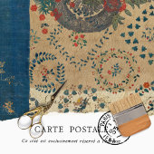 Vintages rustikales blaues Quilt-Muster Seidenpapier