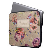 Vintages rustikales Blumen Laptopschutzhülle (Vorderseite Links)
