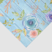 Vintages rustikales, blumenfarbenes, blaues Holz Seidenpapier (Ausschnitt)