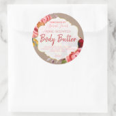 Vintages Rustikales Blumenkarosserietikett Runder Aufkleber (Tasche)