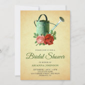 Vintages rustikales Blumenwasser Brautparty Einladung (Vorderseite)