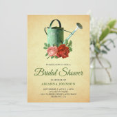Vintages rustikales Blumenwasser Brautparty Einladung (Stehend Vorderseite)