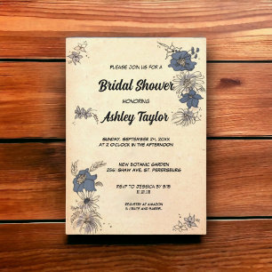 Vintages rustikales botanisches Boho Floral-Brautp Einladung