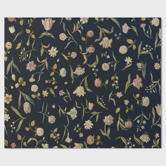 Vintages rustikales Botanisches Muster Geschenkpapier (Flach)