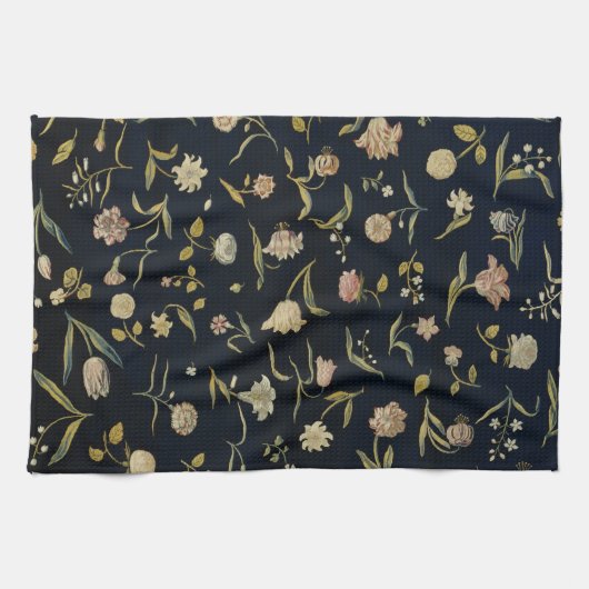 Vintages rustikales Botanisches Muster Geschirrtuch (Horizontal)