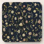 Vintages rustikales Botanisches Muster Getränkeuntersetzer (Vorderseite)