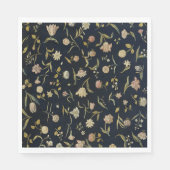 Vintages rustikales Botanisches Muster Serviette (Vorderseite)