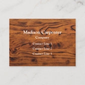Vintages rustikales Braunholz Karpenter Monogramm Visitenkarte (Rückseite)