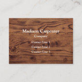 Vintages rustikales Braunholz Karpenter Monogramm Visitenkarte (Rückseite)