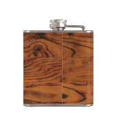 Vintages rustikales Braunholz Monogramm Flachmann (Rückseite)