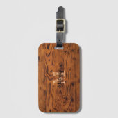 Vintages rustikales Braunholz Monogramm Gepäckanhänger (Vorderseite Vertikal)