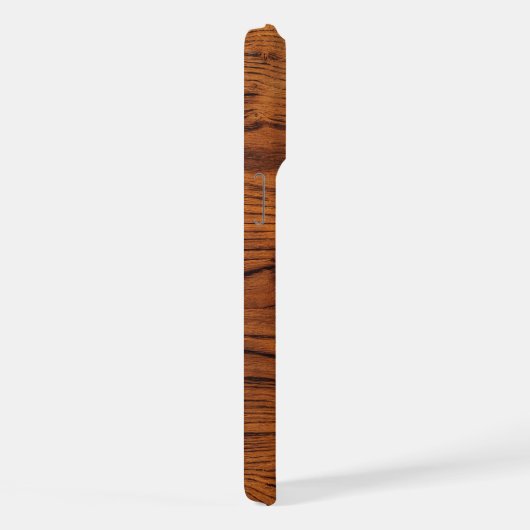 Vintages rustikales Braunholz Monogramm iPhone Hülle (Rechte Seite)